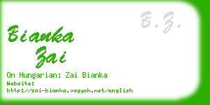 bianka zai business card